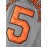 Men's Baltimore #5 Embroidered Baseball Jersey - Grey with Orange & Black Stripes, V-Neck Short Sleeve Sports Shirt for Parties, Training & Casual Wear