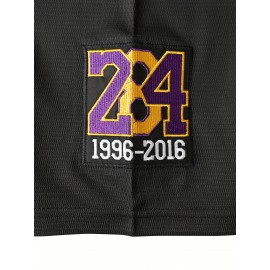 All Stitched #24 Black Baseball Jersey Embroidery V Neck Short Sleeve Baseball Shirt, Breathable Button-Up Sports Uniform For Training Competition Party