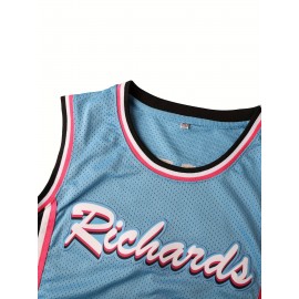 Men'S American Basketball Shirt # 25 Embroidered Polyester Blue Ball Shirt Loose Knitted Fabric Suitable For Street Team Sports Vacation Beach S-XXXL