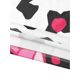 Men'S American Basketball Suit, Pink Leopard White Spotted American Basketball Suit, Suitable For Street And Team Sports, Breathable Round Neck, S-3XL