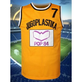 Athletic Appeal, Men's #7 Yellow Basketball Jersey - Retro Style, 