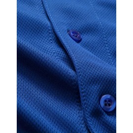 Men's #30 Blue Baseball Jersey - Tatis Jr. San Diego V-Neck Button-Up Shirt, Loose Fit Durable Polyester for Training, Sports & Casual Wear | All-Season Machine Washable Sportswear, Athletic Apparel, Sporty Design, Breathable Fabric