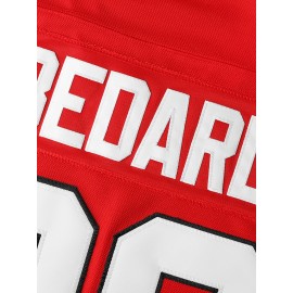 Men'S Ice Hockey Jersey Red # 98 Pullover V-neck Casual Embroidered Breathable Sports Shirt Suitable For All Seasons