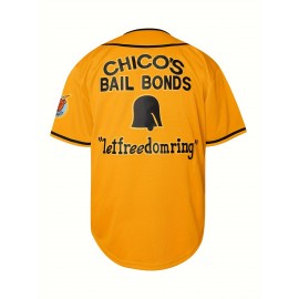 Men's #12 Yellow Bear Baseball Jersey - Retro Sports Training & Casual Wear, S-3XL, Polyester, V-Neck, Button-Up, 