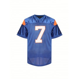 7 Men'S Rugby Jersey Blue Sports Training Competition S-3XL