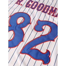 82 Men'S Baseball Jersey White Stripes Sports Training S-3XL