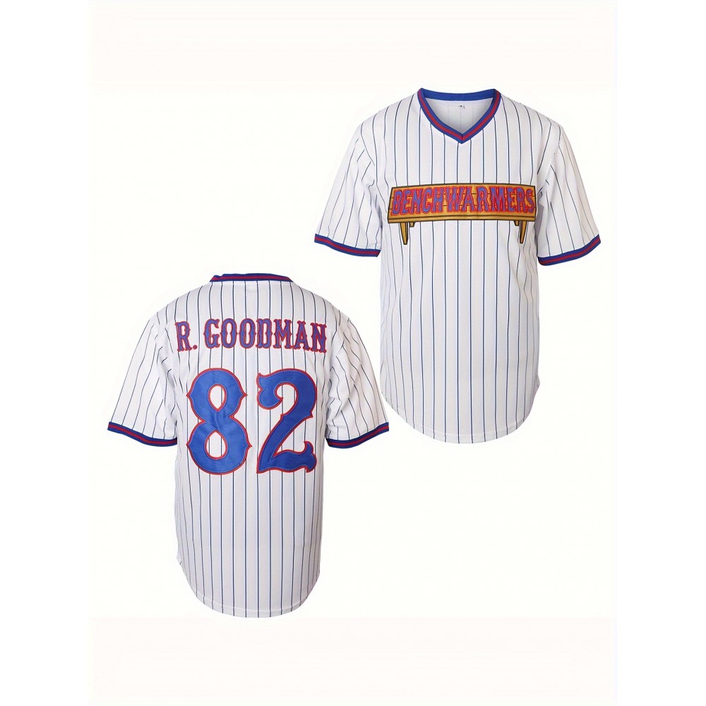 82 Men'S Baseball Jersey White Stripes Sports Training S-3XL
