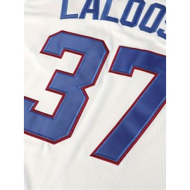 Men'S Baseball Jersey Top - 100% Polyester, V-Neck, Embroidered Lettering, Loose Fit, Button Closure, Breathable, Comfortable, for Sports, Training, Casual, Beach, Outdoor Activities - S-3XL