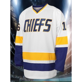 16 Men'S Ice Hockey Shirt White Sports Training Jersey Comfortable And Casual S-3XL