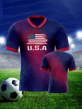 Professional Sports Fabric Men'S Creative Pattern Print North America Home Soccer Jersey T-shirt