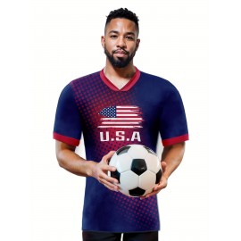 Professional Sports Fabric Men'S Creative Pattern Print North America Home Soccer Jersey T-shirt