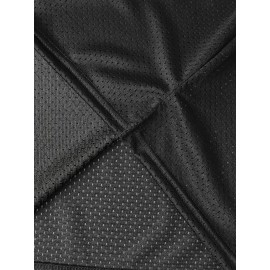 Men's #7 Black Polyester V-Neck Sports Jersey - Lightweight, Embroidered 