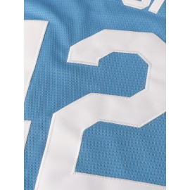 All Stitched 42 Baseball Jersey Letter Embroidery V Neck Short Sleeve Baseball Shirt, Breathable Button-Up Sports Uniform For Training Competition Party